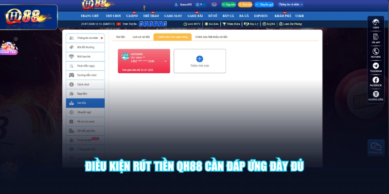 Điều kiện rút tiền QH88 cần đáp ứng đầy đủ