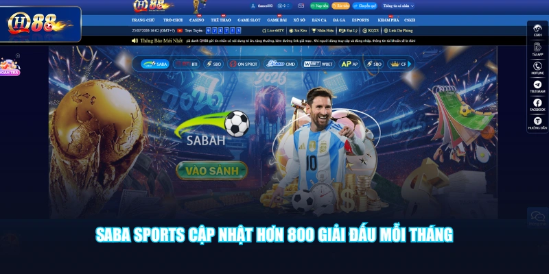 SABA Sports cập nhật hơn 800 giải đấu mỗi tháng